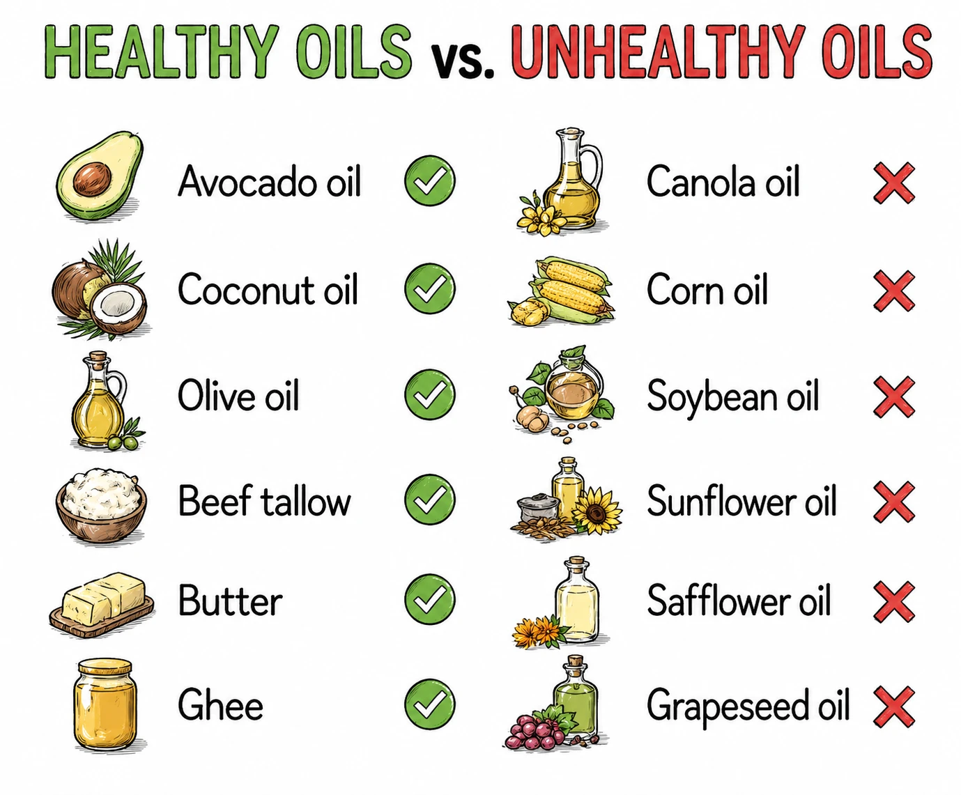 Healthy vs Unhealthy Oils