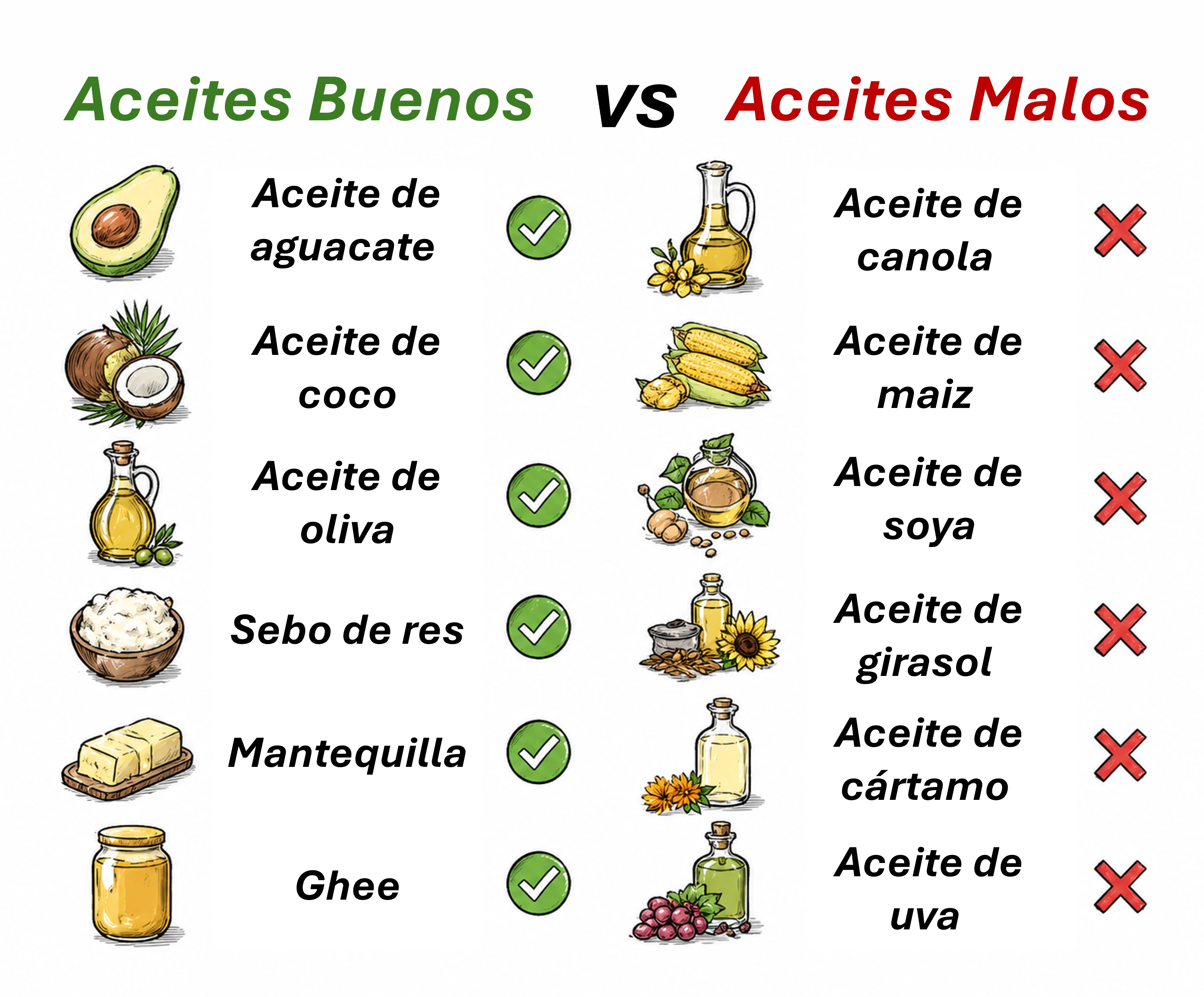 Aceites Saludables vs No Saludables